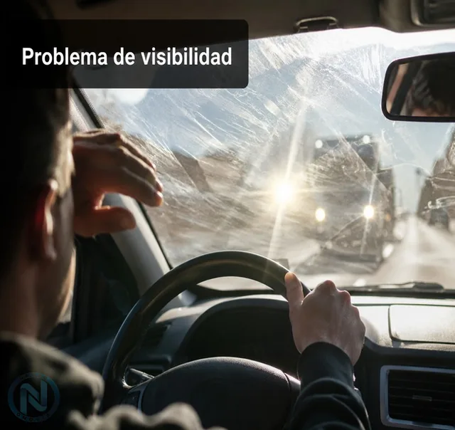 Conductor con visibilidad reducida por un parabrisas opaco